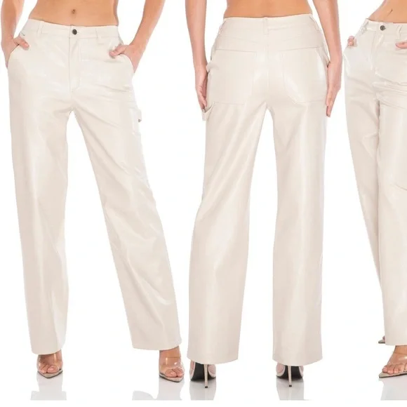 Faux leather low rise pants - Picture 3 of 3